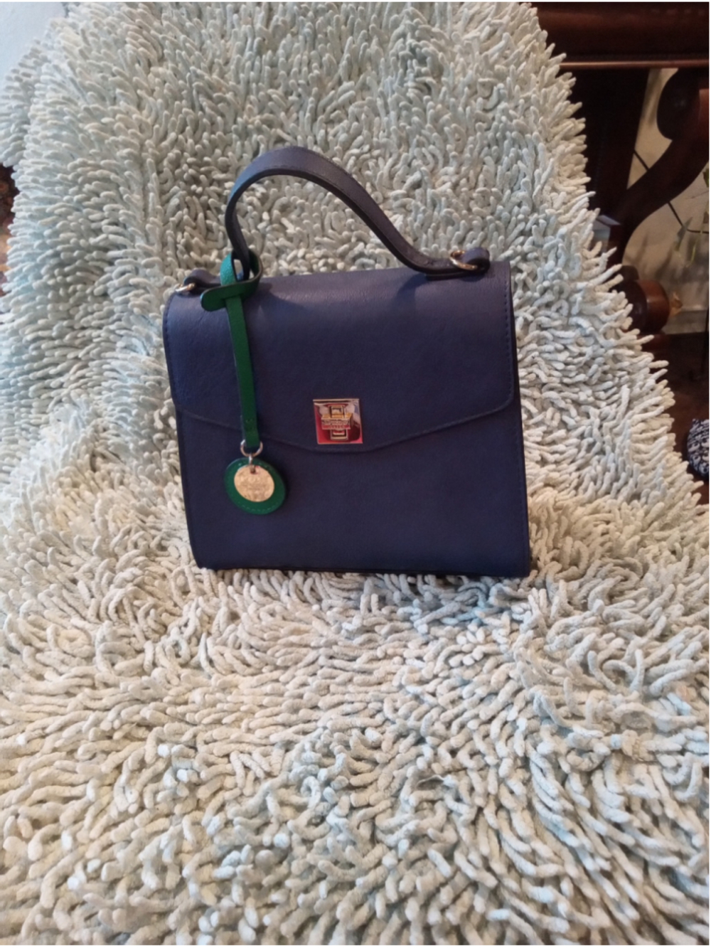 Dune London Blue and Green color Lock purse